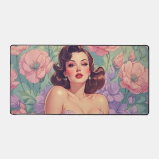 Brunette Pin-Up Fleurs Pastel