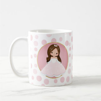 Brunette Pink Princess Coffee Mug