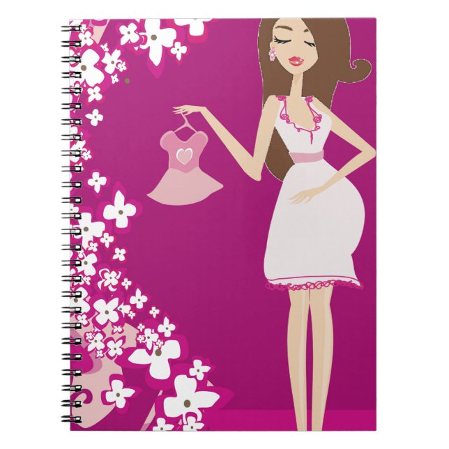 brunette pregnant woman notebook (Front)