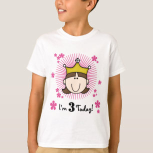 Brunette Princess 3rd Birthday Tshirts and Gifts