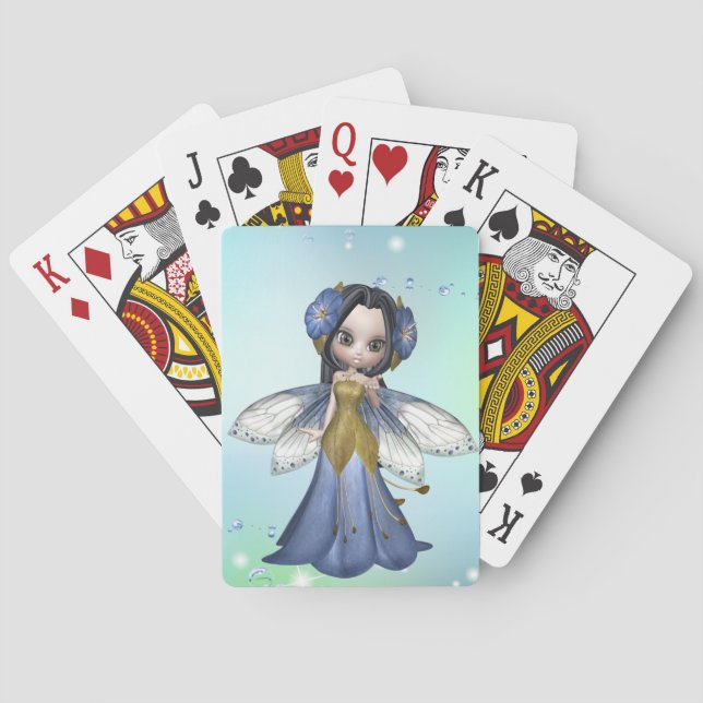 Brunette Princess Butterfly Playing Cards (Back)