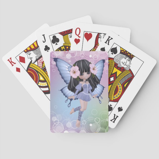 Brunette Princess Butterfly Playing Cards (Back)