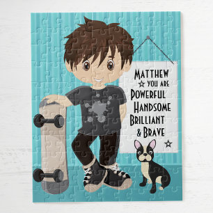 Brunette Puissant et courageux Boy Jigsaw Puzzle