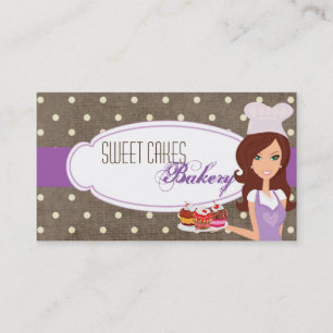 Brunette Purple Brow Baker Cakes Carte de visite