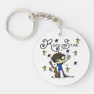 Brunette Rock Star Keychain