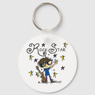 Brunette Rock Star Keychain