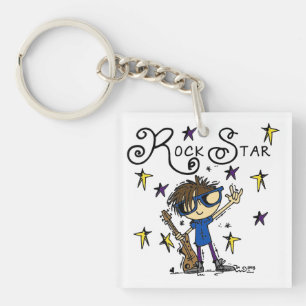 Brunette Rock Star Keychain