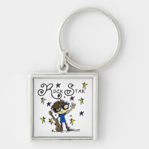 Brunette Rock Star Keychain