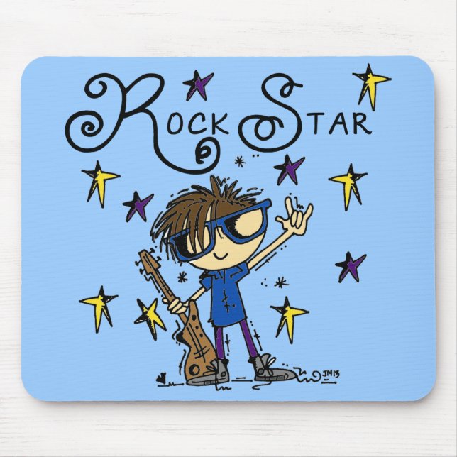 Brunette Rock Star Mouse Pad (Front)
