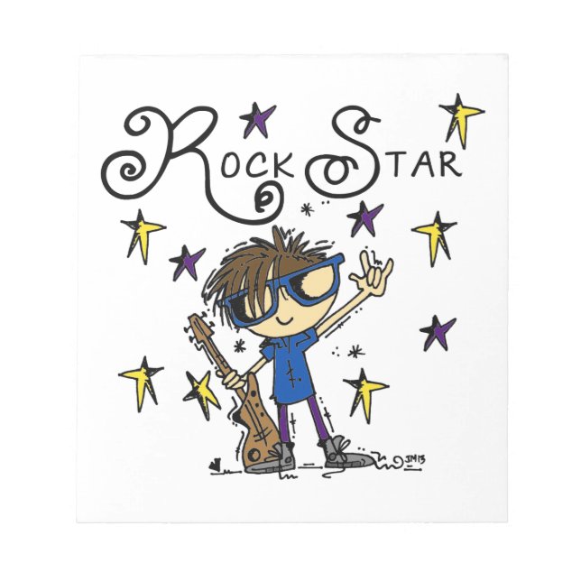 Brunette Rock Star Notepad (Front)