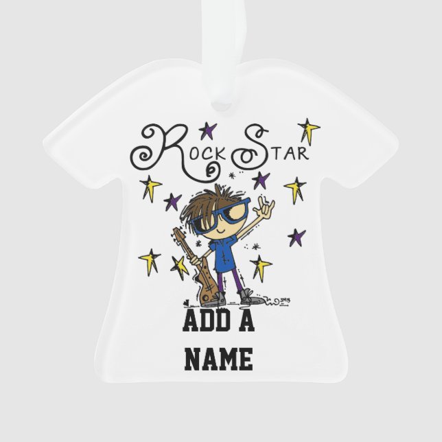 Brunette Rock Star Ornament (Front)