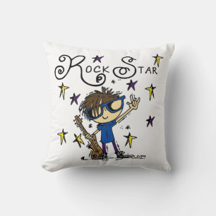 Brunette Rock Star Throw Pillow