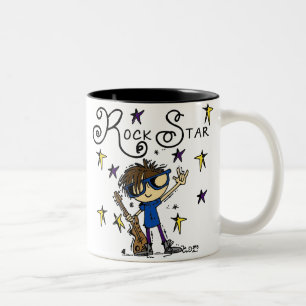 Brunette Rock Star Two-Tone Coffee Mug