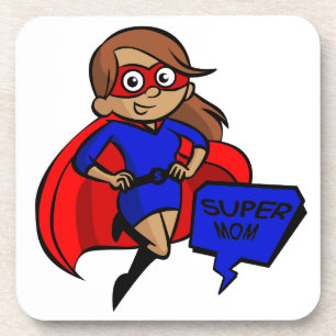 brunette super mom coaster