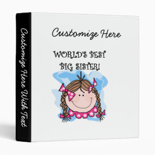 Brunette World's Best Big Sister Gifts Binder