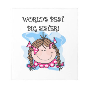 Brunette World's Best Big Sister Gifts Notepad