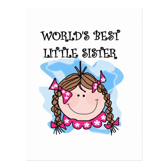 Brunette World's Best Little Sister Tshirts Postcard