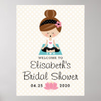 Brunette Yoga Bridal Shower Welcome Sign