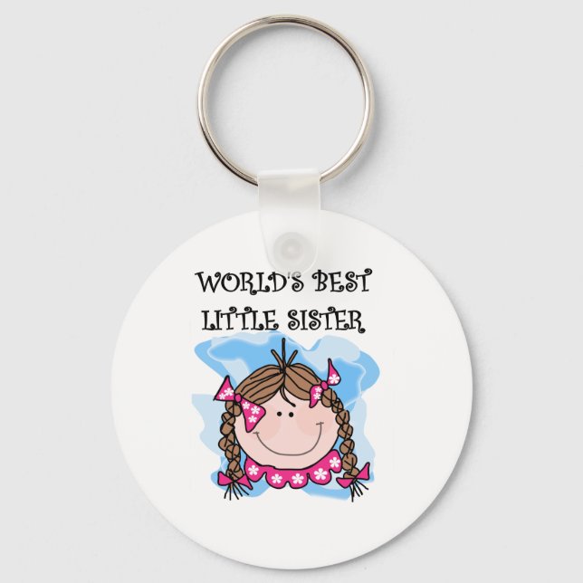 Brunettte Best Little Sister Keychain (Front)