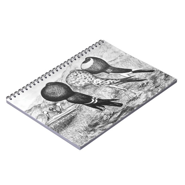 Brunner Pouter Pigeons Notebook (Left Side)