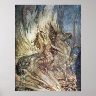 Brünnhilde and the funeral pyre of Siegfried Poster