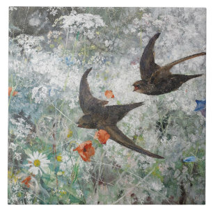 Bruno Andreas Liljefors Vintage Common Swifts Tile
