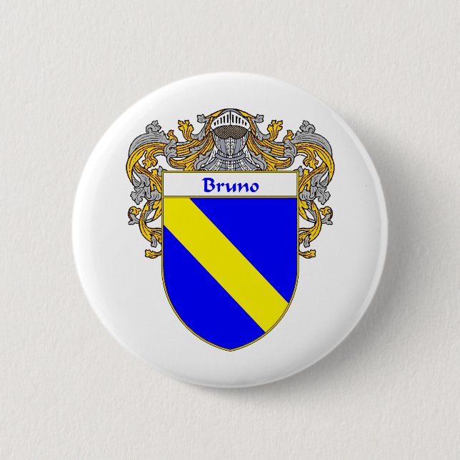 Bruno Coat of Arms (Mantled) 2 Inch Round Button (Front)