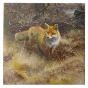 Bruno Liljefors - Fox and Landscape Tile