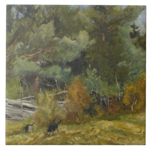 Bruno Liljefors - Scent Hounds at Fence Tile