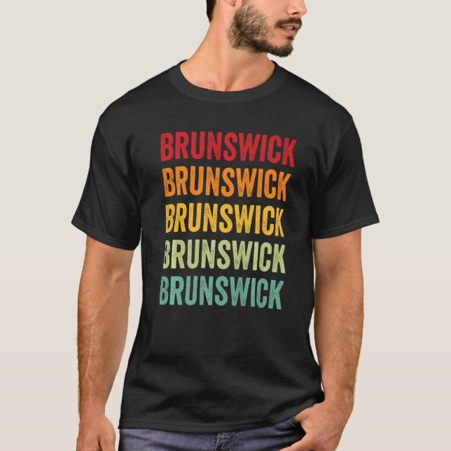 Brunswick County Virginia Rainbow Text T-Shirt (Front)