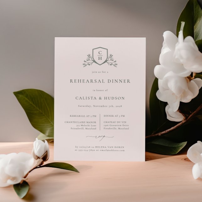 BRUNSWICK CREST Wedding Rehearsal Dinner Invite (Creator Uploaded)