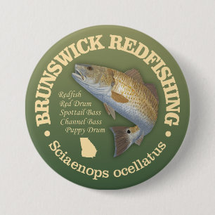 Brunswick GA (redfish) 3 Inch Round Button
