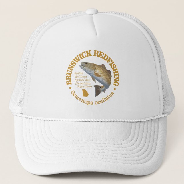 Brunswick GA (redfish) Trucker Hat (Front)