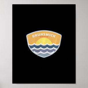 Brunswick Georgia Beach Ga Sunset Vacation Souveni Poster