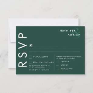 Brunswick Green Elegant Minimal Modern Wedding  Invitation