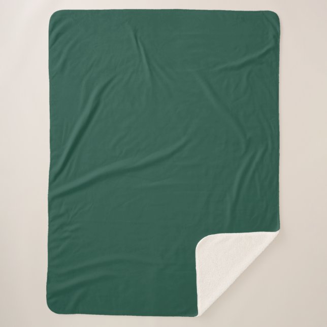 Brunswick Green Solid Colour Sherpa Blanket (Front)