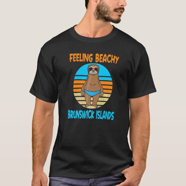 Brunswick Islands Vacation  Fun Sloth T-Shirt (Front)