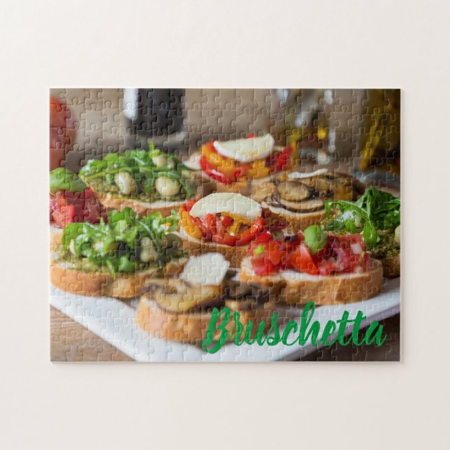 Bruschetta Antipasti with beans and arugula, Jigsaw Puzzle (Horizontal)