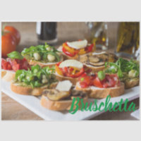 Bruschetta Antipasti with beans and arugula,