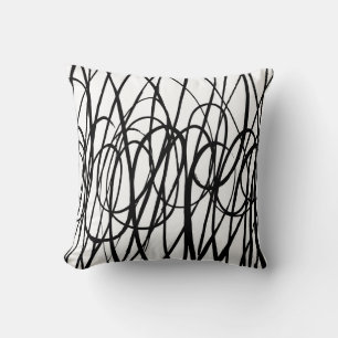 Brush abstract pattern. Grunge texture. Background Throw Pillow