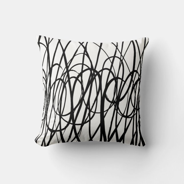 Brush abstract pattern. Grunge texture. Background Throw Pillow (Front)