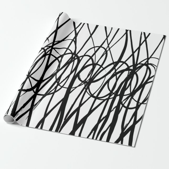 Brush abstract pattern. Grunge texture. Background Wrapping Paper (Unrolled)