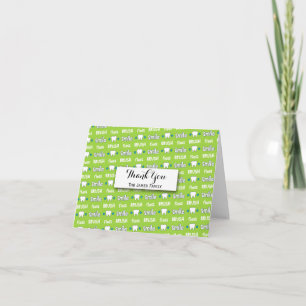 Brush and Floss Dentist Pattern Personalized Thank You Card