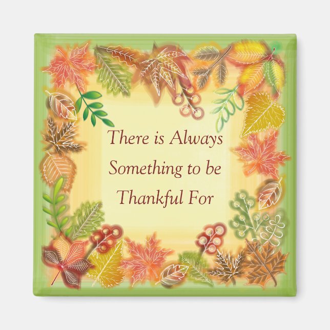 Brush Art of Fall Foliage for Thanksgiving Magnet (Front)