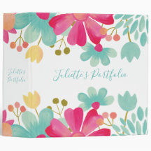Brush Blossoms Recipe Book Portfolio Binder