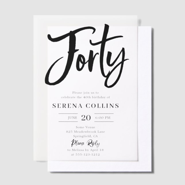 Brush Calligraphy 40 Invitations Vellum Anniversai (Compenser)