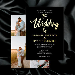Brush Calligraphy 4 Photo Black Wedding