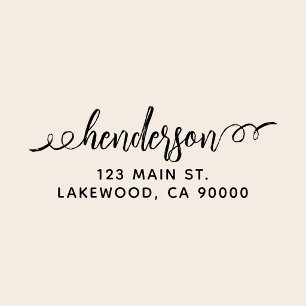Brush Calligraphy Return Address Self-inking Stamp