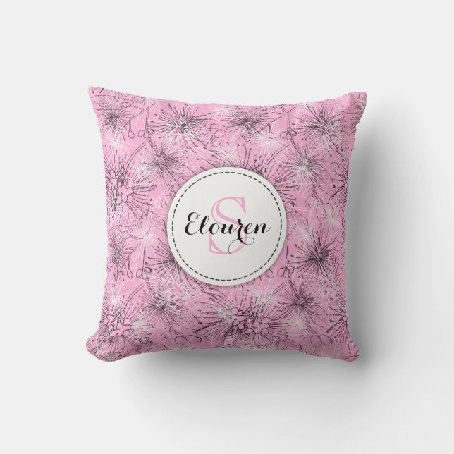 Brush cherry lilly pilly coussin rose floral (Recto)