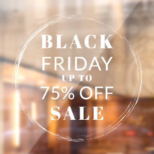 Brush Circle Frame Black Friday Store Sale Window  Window Cling